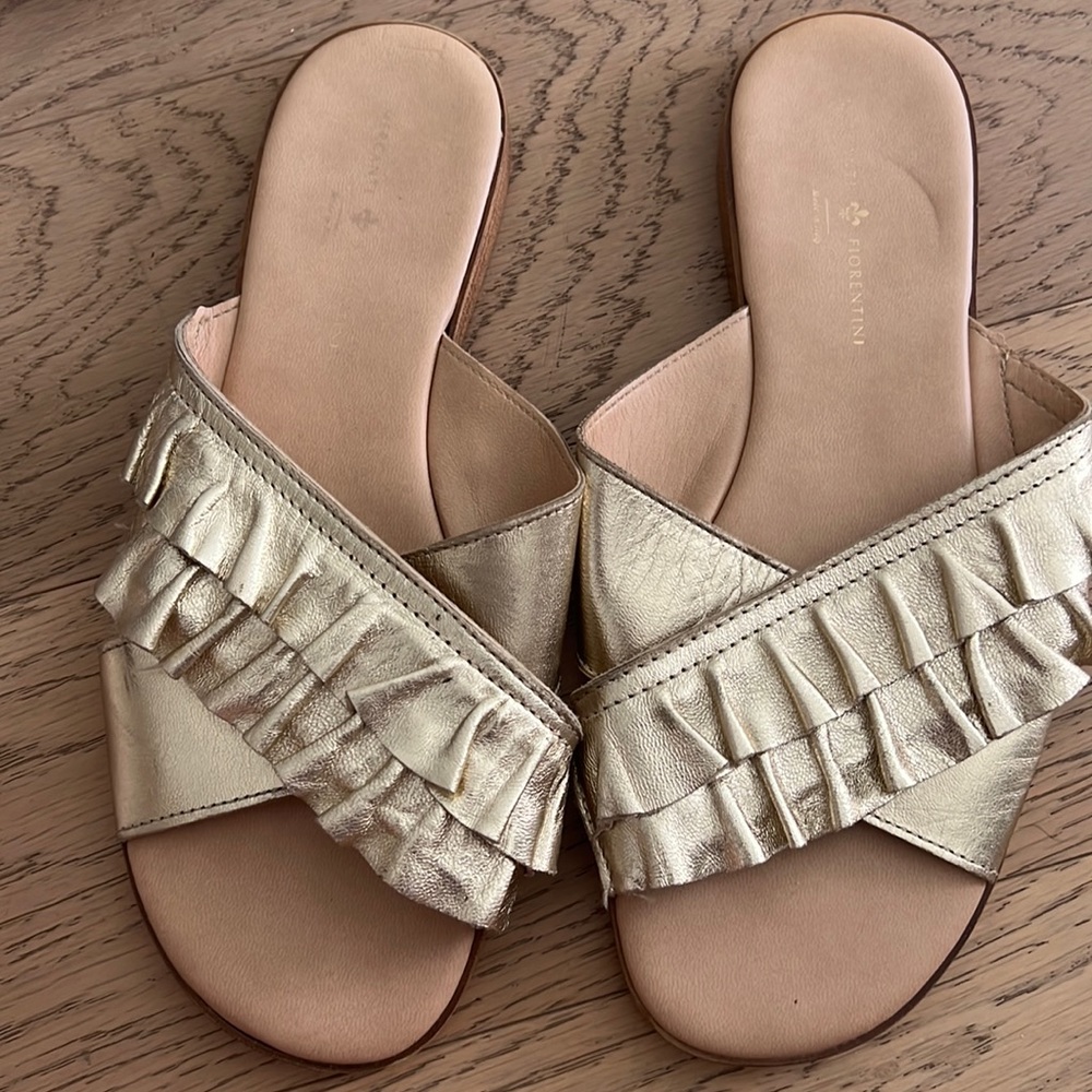 Gold flat sandals